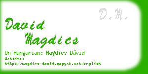 david magdics business card